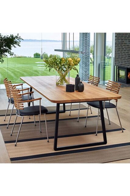 Living and Home 29.5x7x40cm Industrial Set of 2 Table Legs DIY Steel Furniture Legs in Black - Size: 29.5x7x40 cm - image 1