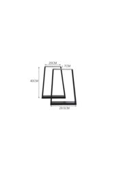Living and Home 29.5x7x40cm Industrial Set of 2 Table Legs DIY Steel Furniture Legs in Black - Size: 29.5x7x40 cm - thumbnail 3