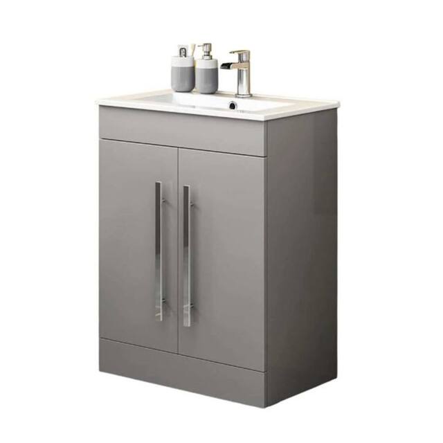 SPETLEK Cabinet Vanity Unit Sink Bathroom Basin Storage in Grey - image 1