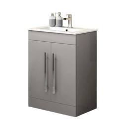 SPETLEK Cabinet Vanity Unit Sink Bathroom Basin Storage in Grey