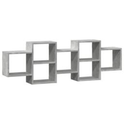 Berkfield Home Wall Shelf Concrete Grey 129x18x42 cm Engineered Wood - Size: 129 x 18 x 42 cm - thumbnail 1