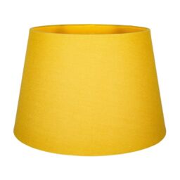 Happy Homewares Traditional Linen Fabric Drum Shade for Pendant & Lampshade in Mustard - Size: 14 inches - thumbnail 3