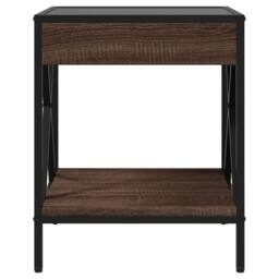 Berkfield Home Decorative Coffee Table with Infinity LED Brown Oak 40x40x49 cm - Size: 40 x 40 x 49 cm - thumbnail 6