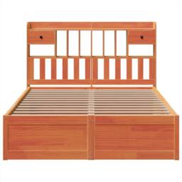 Berkfield Home Beautiful Bed Frame without Mattress Wax Brown 160x200 cm Solid W - thumbnail 4