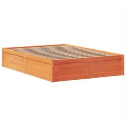 Berkfield Home Beautiful Bed Frame without Mattress Wax Brown 160x200 cm Solid W - thumbnail 5