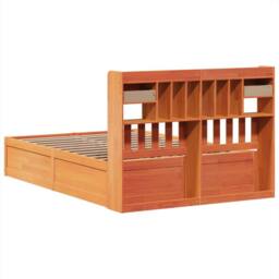 Berkfield Home Beautiful Bed Frame without Mattress Wax Brown 160x200 cm Solid W - thumbnail 7