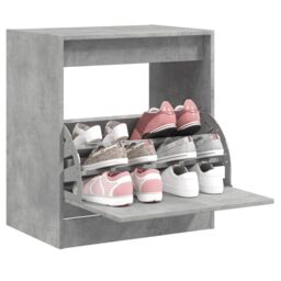 Berkfield Home Shoe Cabinet Concrete Grey 60x42x69 cm Engineered Wood - Size: 60 x 42 x 69 cm