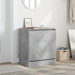 Berkfield Home Shoe Cabinet Concrete Grey 60x42x69 cm Engineered Wood - Size: 60 x 42 x 69 cm - thumbnail 3