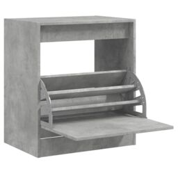 Berkfield Home Shoe Cabinet Concrete Grey 60x42x69 cm Engineered Wood - Size: 60 x 42 x 69 cm - thumbnail 2