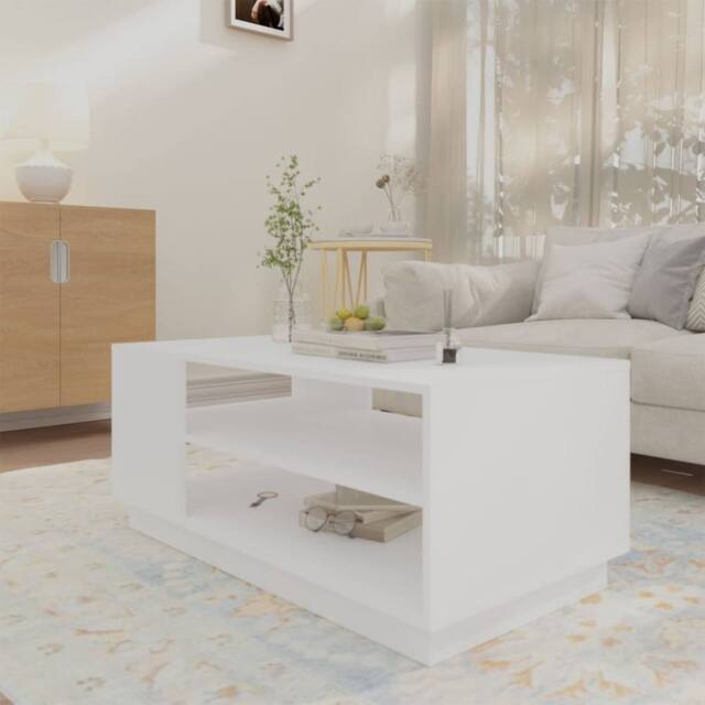 Berkfield Home Modern Coffee Table White 102x55x43 cm Engineered Wood - Size: 102 x 55 x 43 cm - image 1