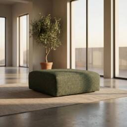 Abakus Direct Tokyo Footstool Brushed Tweed Fabric in Green - thumbnail 5