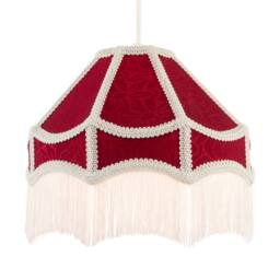 Happy Homewares Classic Victorian Style Empire Pendant Shade in Burgundy Red Fabric - Size: 12 inches - thumbnail 1