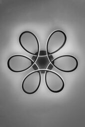 Living and Home 74W Modern Black Acrylic Petal LED Semi Ceiling Light - thumbnail 4