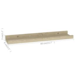 Berkfield Home Decorative Wall Shelves 2 pcs Sonoma Oak 40x9x3 cm in Light Tan - Size: 40 x 9 x 3 cm - thumbnail 9