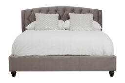 Orsina Josephine Velvet Kingsize Bed in Grey - Size: King - thumbnail 1