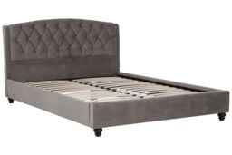Orsina Josephine Velvet Kingsize Bed in Grey - Size: King - thumbnail 4