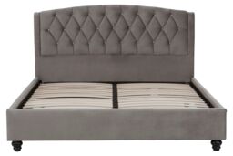 Orsina Josephine Velvet Kingsize Bed in Grey - Size: King - thumbnail 5