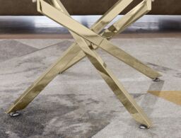 FurnitureboxUK Leonardo Rectangular Glass Coffee Table with Metal Angled Starburst Legs for Modern Living Rooms in Gold - thumbnail 3