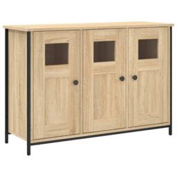 Berkfield Home Sideboard Sonoma Oak 100x35x70 cm Engineered Wood in Brown - Size: 100 x 35 x 70 cm - thumbnail 2