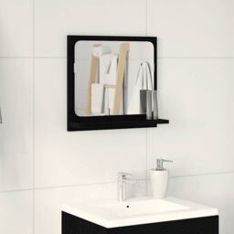 Berkfield Home Bathroom Mirror Black Oak 40x10.5x37 cm Engineered Wood - thumbnail 1