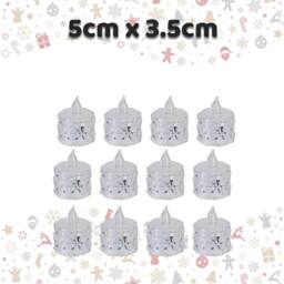 VFM e-Store Christmas Tealights Decoration 5cm x 3.5cm Clear X 12 - Size: 5 cm x 3.5 cm - thumbnail 2