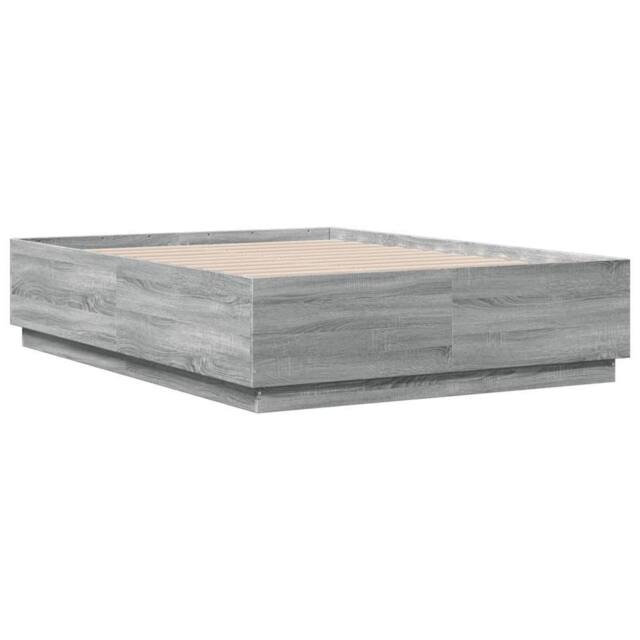 Berkfield Home Modern Bed Frame without Mattress Grey Sonoma 120x190 cm Small Double - image 1