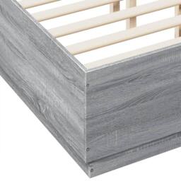 Berkfield Home Modern Bed Frame without Mattress Grey Sonoma 120x190 cm Small Double - thumbnail 7
