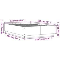Berkfield Home Modern Bed Frame without Mattress Grey Sonoma 120x190 cm Small Double - thumbnail 9