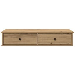 Berkfield Home Wall Shelf with Drawers Artisian Oak 100x37.5x19 cm Engineered Wood in Brown - thumbnail 4