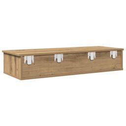 Berkfield Home Wall Shelf with Drawers Artisian Oak 100x37.5x19 cm Engineered Wood in Brown - thumbnail 6