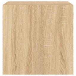 Berkfield Home TV Wall Cabinet with LED Lights Sonoma Oak 40.5x35x40 cm in Brown - thumbnail 9