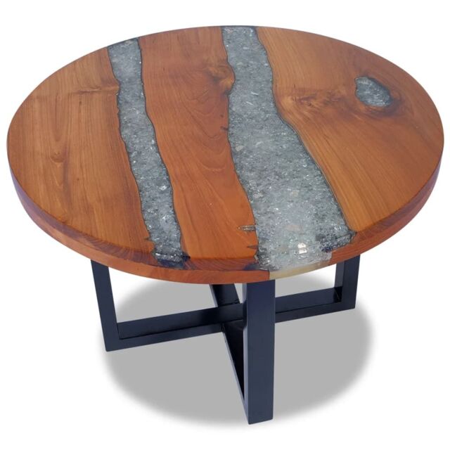 Berkfield Home Coffee Table Teak Resin 60 cm - image 1