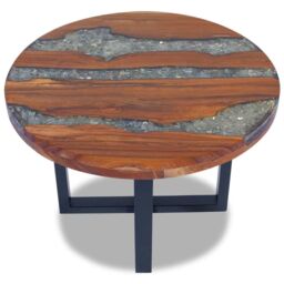 Berkfield Home Coffee Table Teak Resin 60 cm - thumbnail 4