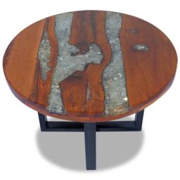 Berkfield Home Coffee Table Teak Resin 60 cm - thumbnail 2
