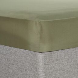 OHS Plain Dyed Non-Iron Fitted Bed Sheet in Bottle Green - Size: Single Fitted