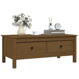 Berkfield Home Coffee Table Honey Brown 100x50x40 cm Solid Wood Pine - Size: 100 x 50 x 40 cm - thumbnail 4