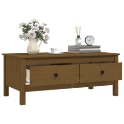 Berkfield Home Coffee Table Honey Brown 100x50x40 cm Solid Wood Pine - Size: 100 x 50 x 40 cm - thumbnail 5