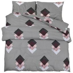 Berkfield Home Duvet Cover Set Grey 140x200 cm Cotton - thumbnail 1