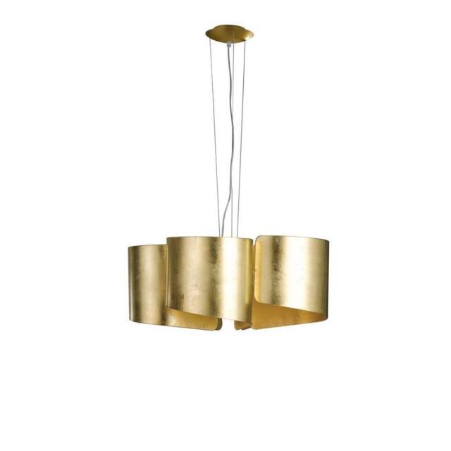 Netlighting Imagine Curved Glass Ceiling Pendant Golden Leaf E27 in Gold