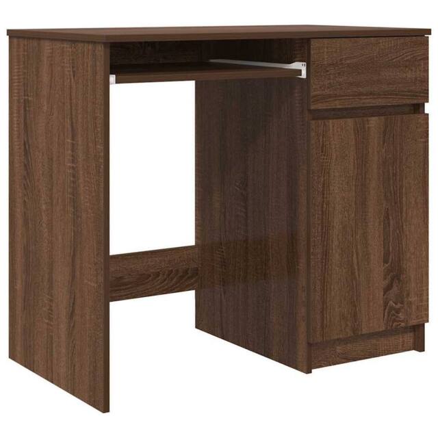 Berkfield Home Desk Brown Oak 86x49x76 cm Engineered Wood - Size: 86 x 49 x 76 cm - image 1