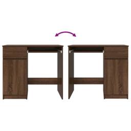 Berkfield Home Desk Brown Oak 86x49x76 cm Engineered Wood - Size: 86 x 49 x 76 cm - thumbnail 9