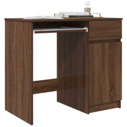 Berkfield Home Desk Brown Oak 86x49x76 cm Engineered Wood - Size: 86 x 49 x 76 cm - thumbnail 4