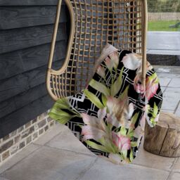 Benjamin Tate Design Bright Plants On Geometric Blanket in Natural - Size: 120 cm x 150 cm - thumbnail 4