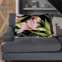 Benjamin Tate Design Bright Plants On Geometric Blanket in Natural - Size: 120 cm x 150 cm - thumbnail 2