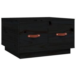 Berkfield Home Coffee Table Black 60x53x35 cm Solid Wood Pine - Size: 60 x 53 x 35 cm - thumbnail 2