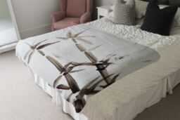 Benjamin Tate Design Japanese painting of bamboo Designer Blanket in Natural - Size: 120 cm x 150 cm - thumbnail 4