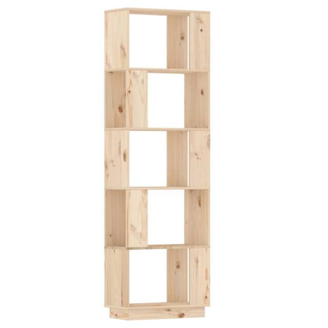 Berkfield Home Book Cabinet/Room Divider 51x25x163.5 cm Solid Wood Pine in Light Brown - image 1