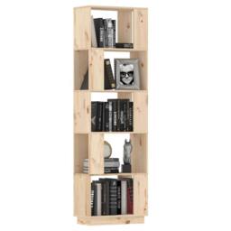 Berkfield Home Book Cabinet/Room Divider 51x25x163.5 cm Solid Wood Pine in Light Brown - thumbnail 4