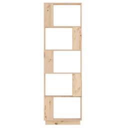 Berkfield Home Book Cabinet/Room Divider 51x25x163.5 cm Solid Wood Pine in Light Brown - thumbnail 5