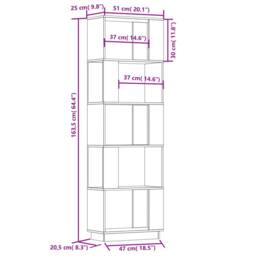 Berkfield Home Book Cabinet/Room Divider 51x25x163.5 cm Solid Wood Pine in Light Brown - thumbnail 8